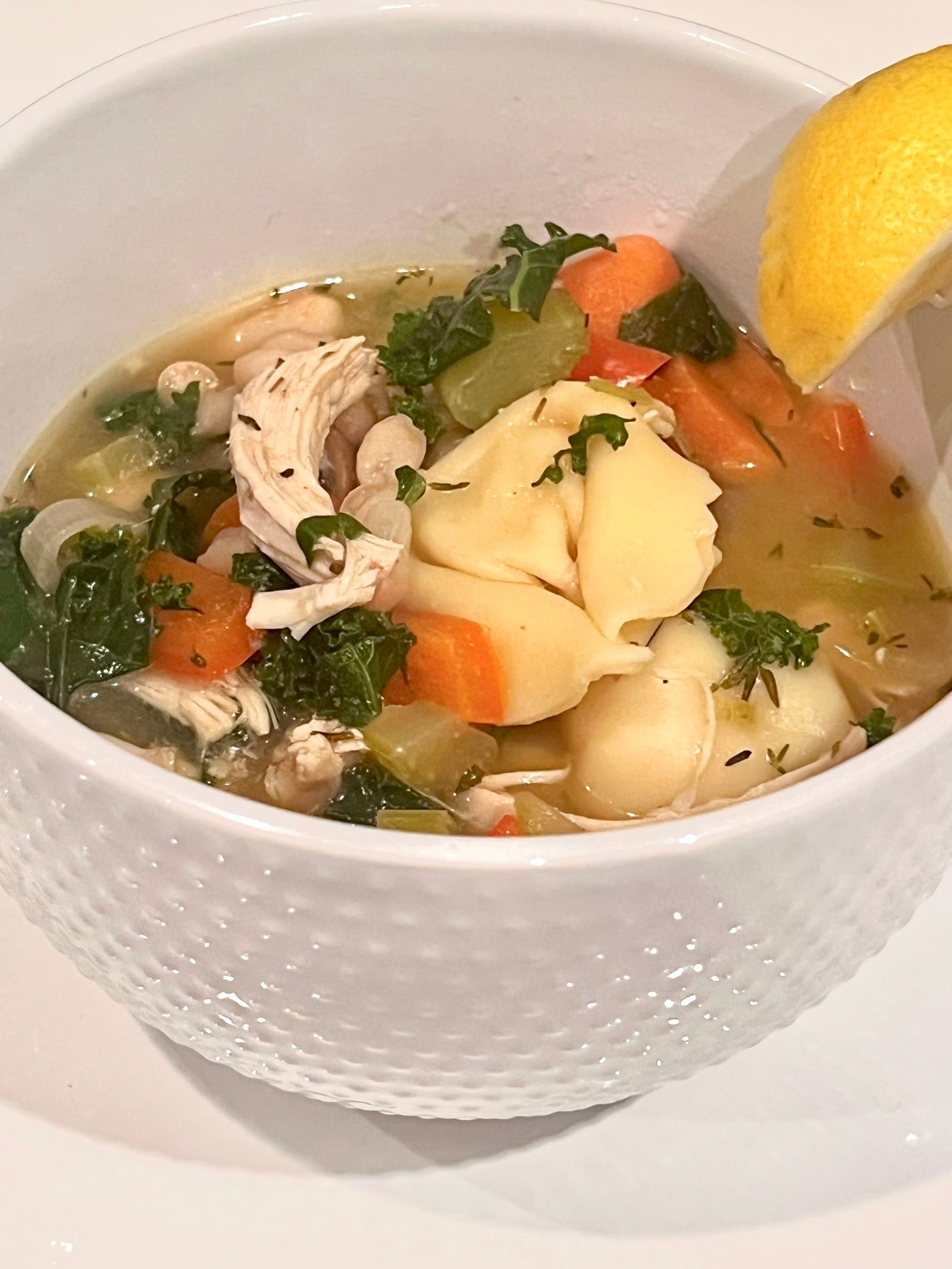 Lemon Thyme Tortellini Soup