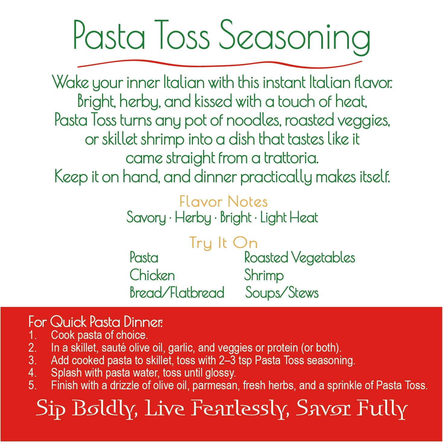 Wake your Inner Italian with Pasta Toss