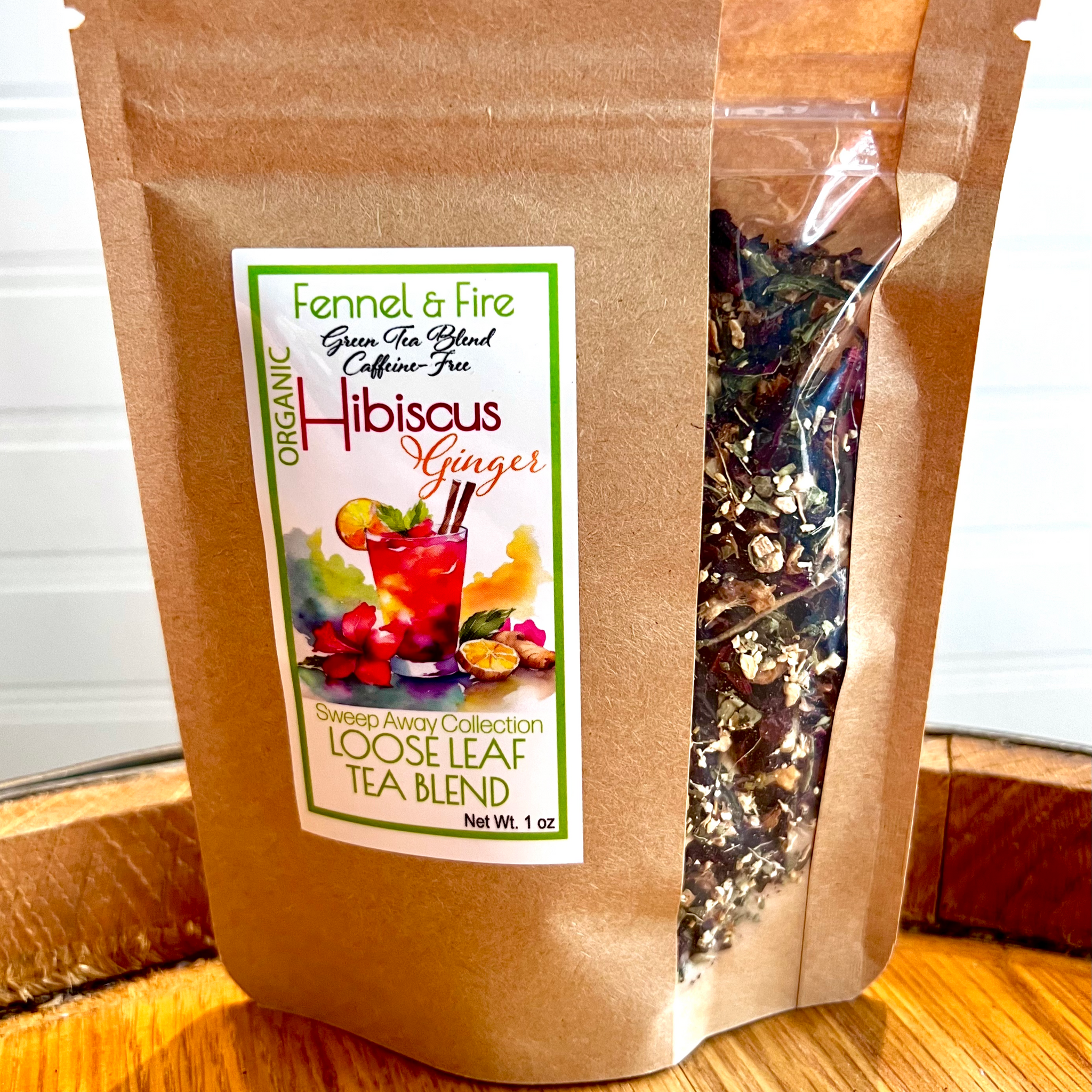 hibiscus♡ Hibiscus Ginger Tea Loose Leaf Caffeine-Free - Fennel and Fire