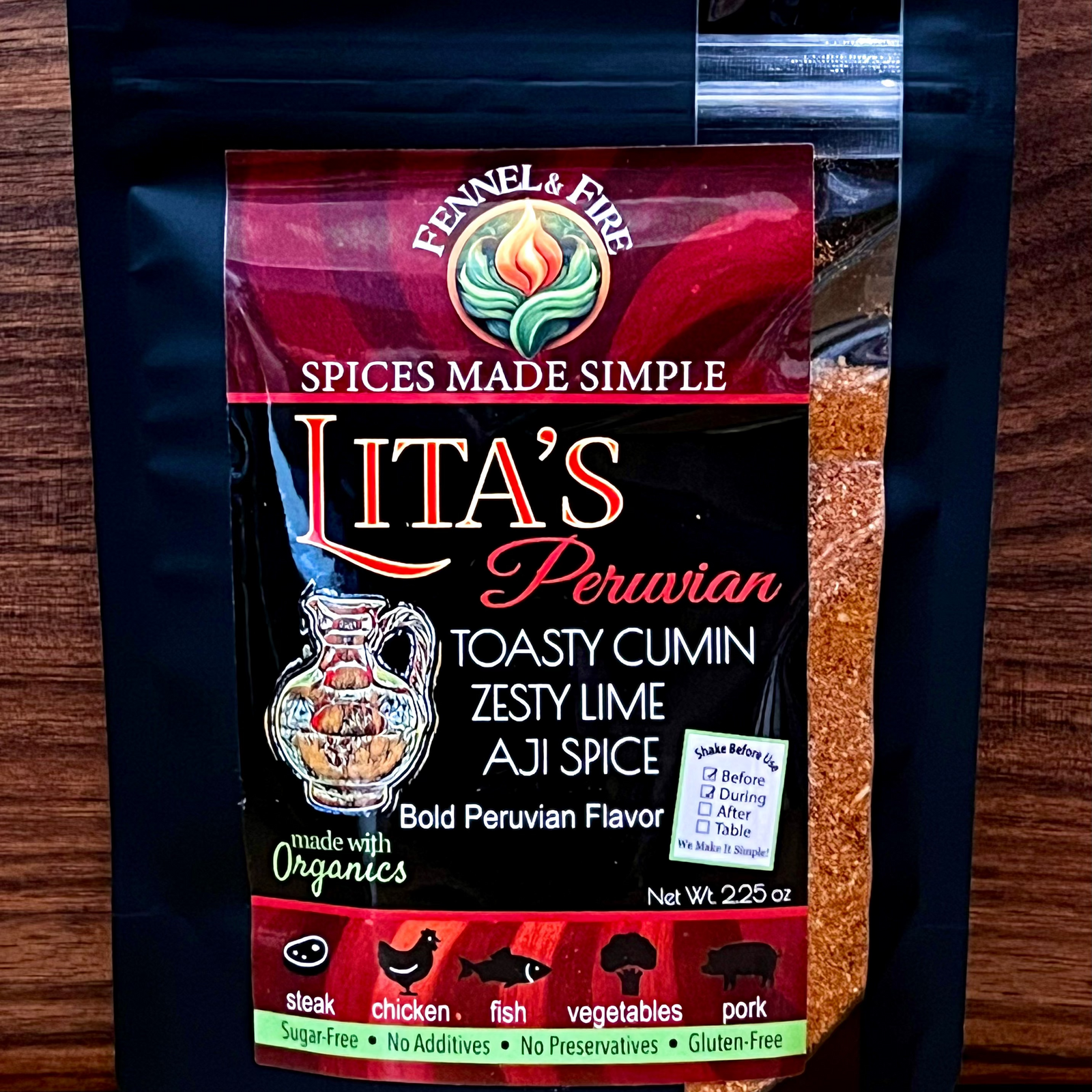 Bag of spices of Lita's Peruvian spices